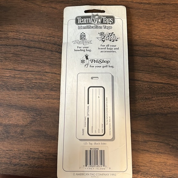 UNOPENED: 1992 Los Angeles Raiders Team NFL Identification Tag - Picture 4 of 5